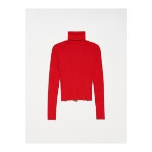 Dilvin 10225 Turtleneck Sweater-red