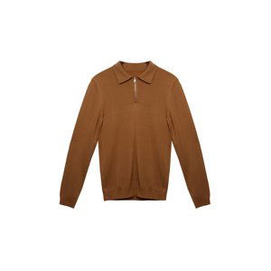 Trendyol Men's Camel Slim Fit Polo Neck Knitwear Sweater