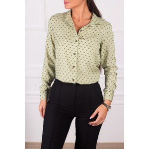 armonika Women's Green Patterned Long Sleeve Shirt