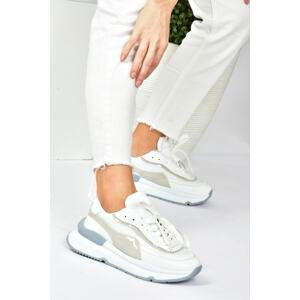 Fox Shoes White/gray Fabric Casual Sneaker Sneakers