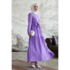 InStyle Almisa Belted See-through Dress - Lilac