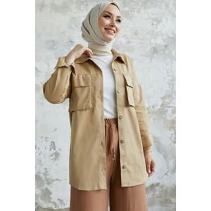 InStyle Marley Bag Pocket Detailed Jacket - Beige