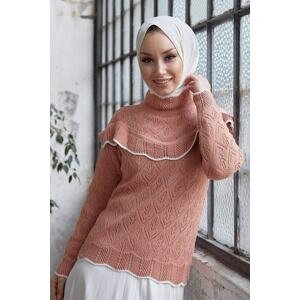 InStyle Alvi Tricot Sweater with Frill Detail - Salmon
