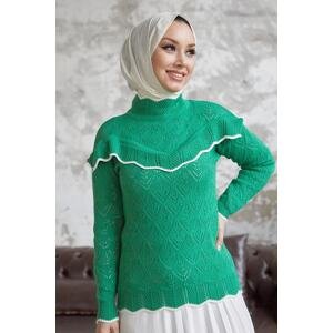 InStyle Alvi Tricot Sweater With Ruffles - Green