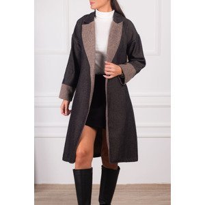 armonika Women's Mink Waist Belted Two Color Long Cachet Coat