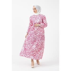 InStyle Alessa Stripe Pattern Dress - Fuchsia