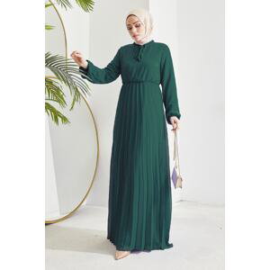 InStyle Pleated Limelda Chiffon Hijab Dress - Oil Green