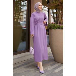 InStyle Rina Self Belted Ayrobin Dress - Lilac