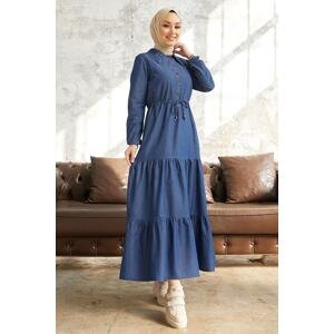 InStyle Betty Baby Collar Jeans Dress - Blue