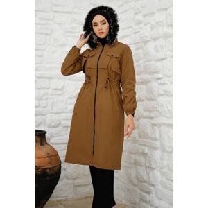 InStyle Cut Out Front Pocket Detail Für Coat - Brown