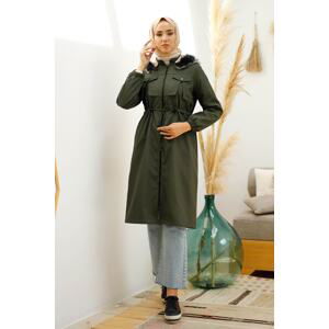 InStyle Slit Front Pocket Detail Für Coat - Khaki