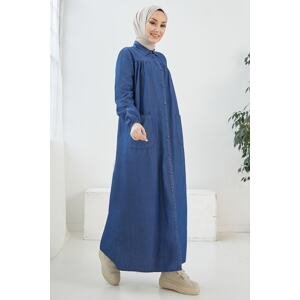 InStyle Mayra Robe Pocket Denim Dress - Blue