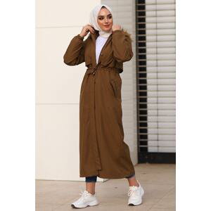 InStyle Women's 2204 Long Coat with Reverse Pocket Flap - -