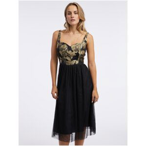 Orsay Zlato-černé dámské květované šaty - Dámské