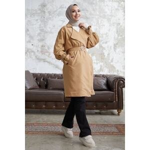 InStyle Double-breasted Ring Detail Loose Trench Coat - Beige