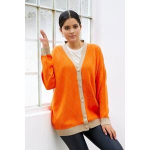 InStyle Lovi Patterned Knitwear Cardigan - Orange