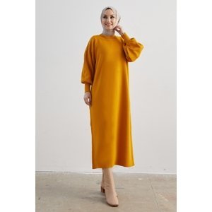 InStyle Mina Balloon Sleeve Knitwear Dress - Mustard