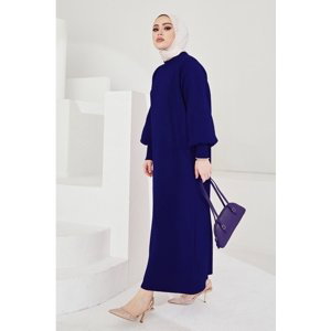 InStyle Mina Balloon Sleeve Sweater Hijab Dress - Navy