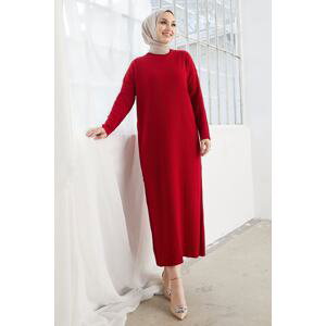 InStyle Arissa Turtleneck Long Knitwear Dress - Red