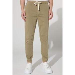 ALTINYILDIZ CLASSICS Men's Khaki Slim Fit Slim Fit Jogger Pants with Side Pockets, Cotton Tie Waist Flexible.