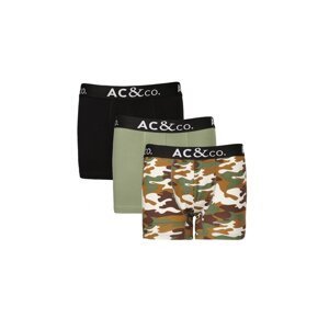 AC&Co / Altınyıldız Classics Men's Black-khaki 3-Pack Patterned Cotton Stretchy Boxer