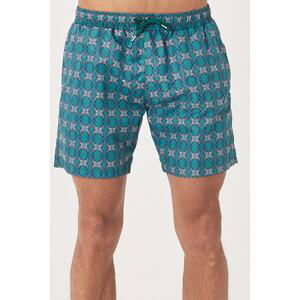 AC&Co / Altınyıldız Classics Men's Green Standard Fit Casual Patterned Swimsuit Swim Shorts