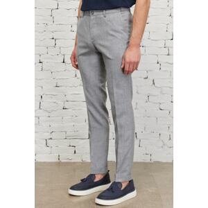 ALTINYILDIZ CLASSICS Men's Grey-navy Blue Slim Fit Slim Fit Patterned Flexible Elastic Waist Trousers.