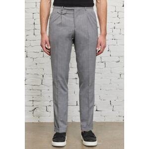 ALTINYILDIZ CLASSICS Men's Gray Slim Fit Slim Fit Flexible Plaid Patterned Trousers with Side Pockets
