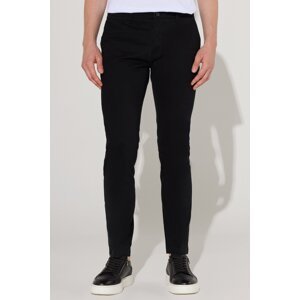 ALTINYILDIZ CLASSICS Men's Black Slim Fit Slim Fit Cotton Flexible Comfortable Chino Trousers