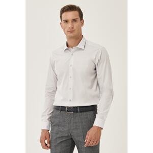 ALTINYILDIZ CLASSICS Men's Gray Easy-to-Iron Slim Fit Slim Fit Classic Collar Cotton Shirt