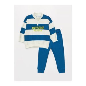 LC Waikiki High Neck Printed Long Sleeve Baby Boy Sweatshirt and Sweatpants 2-Set