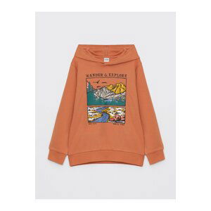 LC Waikiki Boys' Hooded Printed Long Sleeve T-Shirt