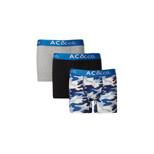 AC&Co / Altınyıldız Classics Men's Navy-Grey 3-Pack Patterned Cotton Stretchy Boxer