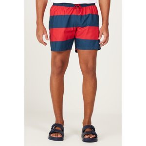 AC&Co / Altınyıldız Classics Men's Red-Navy Blue Standard Fit Casual Patterned Swimwear Marine Shorts