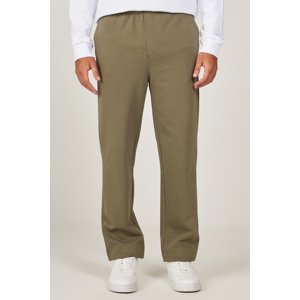 AC&Co / Altınyıldız Classics Men's Khaki Standard Fit Regular Cut Cotton Tie Waist Jogger Knitted Trousers with Side Pockets