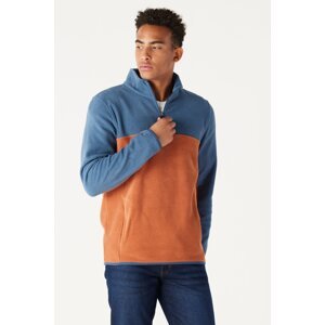 AC&Co / Altınyıldız Classics Men's Indigo-brick Standard Fit Normal Cut Daily Comfortable Double Color Fleece Sports Sweatshirt