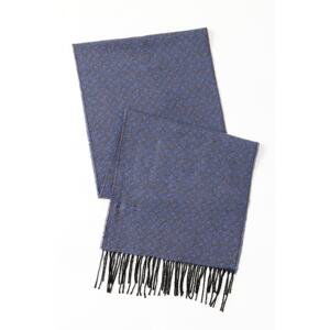 ALTINYILDIZ CLASSICS Men's Navy Blue-brown Patterned Scarf