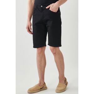 AC&Co / Altınyıldız Classics Men's Black Comfort Fit Relaxed Cut 5 Pocket Flexible Denim Jeans Shorts