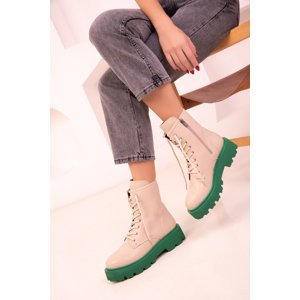 Soho Beige-Green Women's Boots & Booties 18451