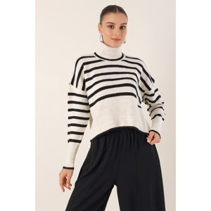 Bigdart Oversize Turtleneck Crop Sweater - Ecru