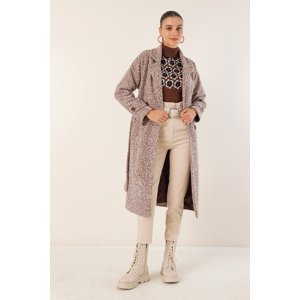 Bigdart 9120 Double Breasted Collar Boucle Coat - Brown