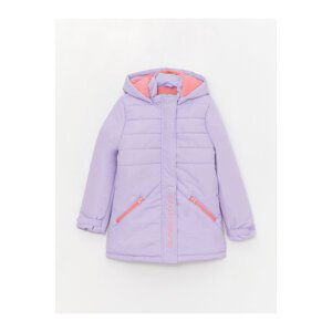 LC Waikiki Hooded Printed Girl's Puffer Coat