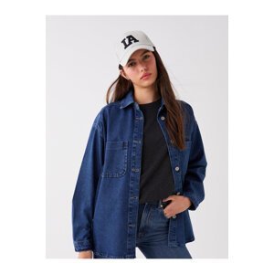 LC Waikiki Straight Long Sleeve Oversize Women's Jean Shirt Jacket