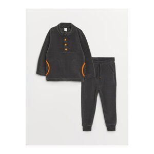 LC Waikiki High Neck Long Sleeve Fleece Baby Boy Sweatshirt and Tracksuit Bottom 2 Set