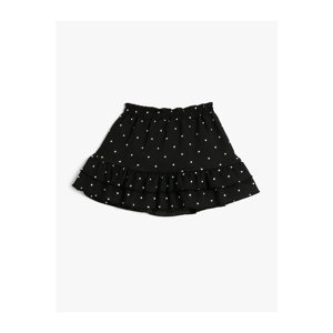 Koton Mini Skirt Polka Dot Elastic Waist Lined Cotton