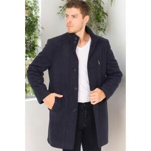 PLT8386 DEWBERRY MEN'S COAT-DIAGONAL DARK NAVY BLUE-2