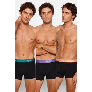 Trendyol 3-Pack Men's Black Letter Elastic Couple Couple Boxer.