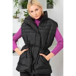 Z6747 DEWBERRY WOMEN'S VEST-PLAIN BLACK