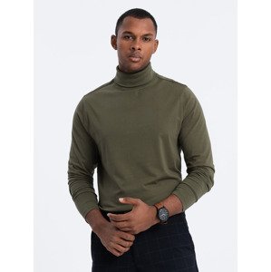 Ombre Men's turtleneck longsleeve - dark olive