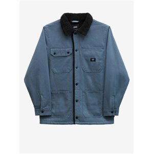Modrá pánská džínová košilová bunda s umělým kožíškem VANS Sherpa  - Pánské